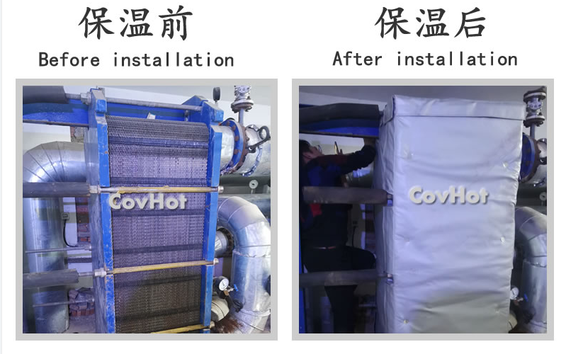 板式<a href=http://www.doxkdst.cn/e/tags/?tagname=%E6%8D%A2%E7%83%AD%E5%99%A8%E4%BF%9D%E6%B8%A9 target=_blank class=infotextkey>換熱器保溫</a>套,板換保溫罩